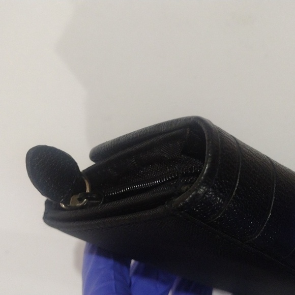 TERN Black Leather Canvas Zipper Bi-fold Coin Purse 4x3-in - Women's Accessories - Picture 6 of 10